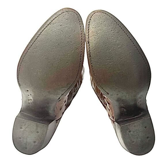 Vintage Nocona Women’s Western Boots Brown Ostrich Round Toe Size 6.5 B USA EUC - Picture 3 of 10